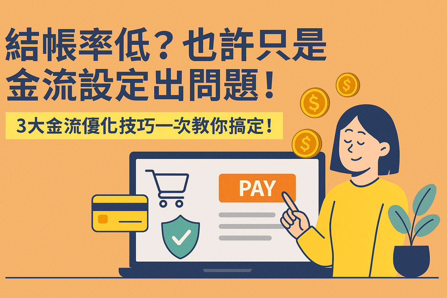 【第4篇】結帳率低？也許只是金流設定出問題！3大金流優化技巧一次教你搞定！